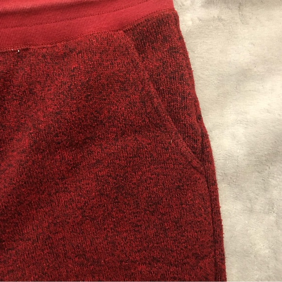 Aeropostale Men’s Heathered Fleece Joggers Sweatpants Maroon Red Black Medium - Picture 4 of 11
